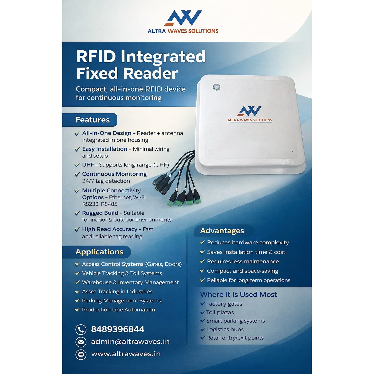 RFID integrated fixed reader installed for automated asset tracking system